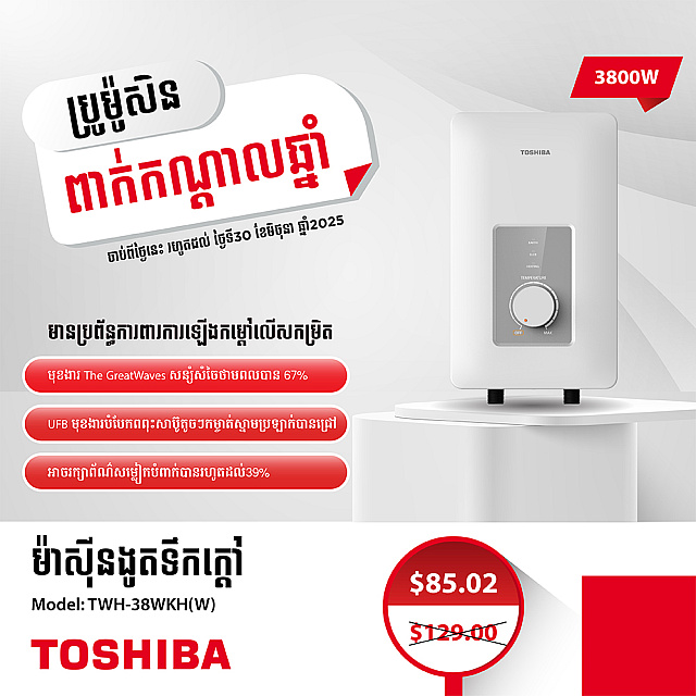 Toshiba Electric Water Heater (3800W,No Pump)